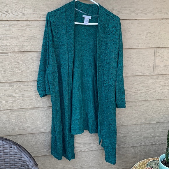 Catherines Sweaters - Catherine’s size 2X 22/24W green and black cardigan sweater